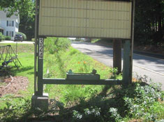 Signage near entrance